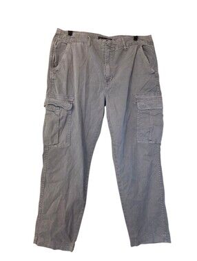 Eddie Bauer Grey Cargo Pants Strsight Leg Utility Plus Size 14